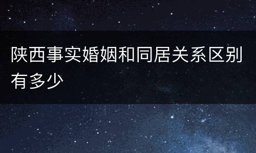 陕西事实婚姻和同居关系区别有多少