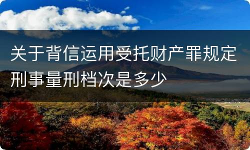 关于背信运用受托财产罪规定刑事量刑档次是多少