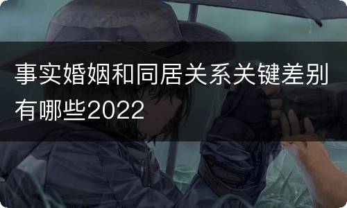 事实婚姻和同居关系关键差别有哪些2022