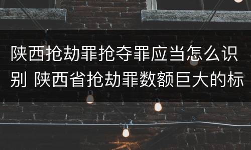 陕西抢劫罪抢夺罪应当怎么识别 陕西省抢劫罪数额巨大的标准