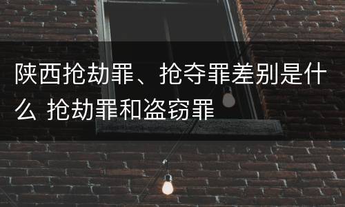 陕西抢劫罪、抢夺罪差别是什么 抢劫罪和盗窃罪