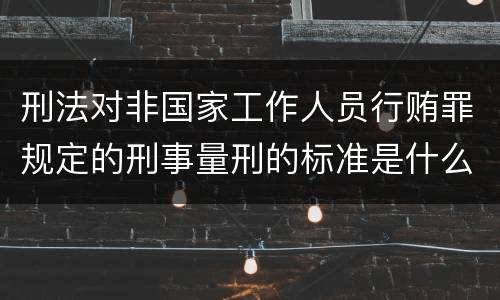 刑法对非国家工作人员行贿罪规定的刑事量刑的标准是什么样的