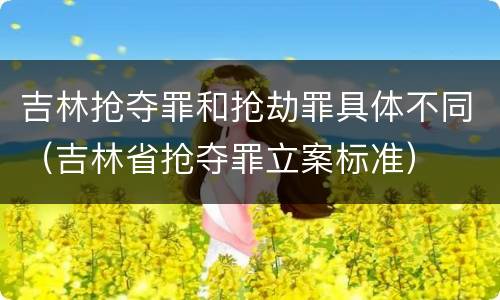 吉林抢夺罪和抢劫罪具体不同（吉林省抢夺罪立案标准）
