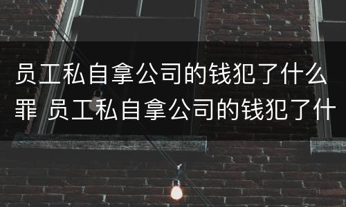 员工私自拿公司的钱犯了什么罪 员工私自拿公司的钱犯了什么罪呢