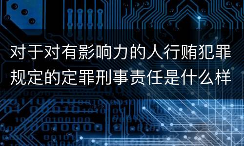对于对有影响力的人行贿犯罪规定的定罪刑事责任是什么样的