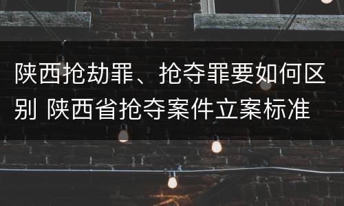 陕西抢劫罪、抢夺罪要如何区别 陕西省抢夺案件立案标准