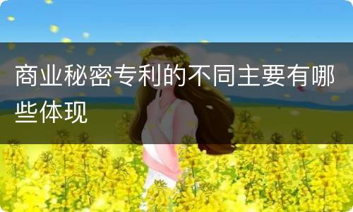 商业秘密专利的不同主要有哪些体现