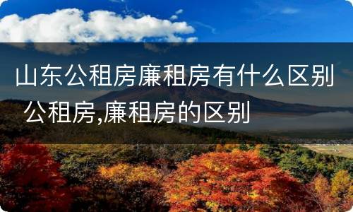 山东公租房廉租房有什么区别 公租房,廉租房的区别