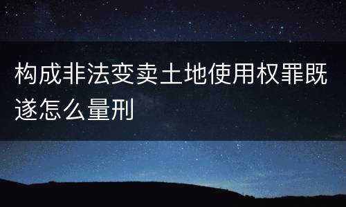 构成非法变卖土地使用权罪既遂怎么量刑
