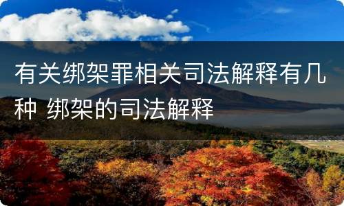 有关绑架罪相关司法解释有几种 绑架的司法解释