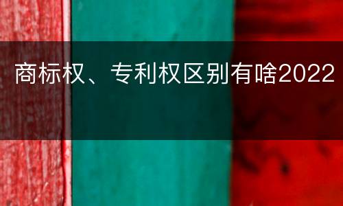 商标权、专利权区别有啥2022
