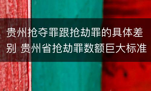 贵州抢夺罪跟抢劫罪的具体差别 贵州省抢劫罪数额巨大标准