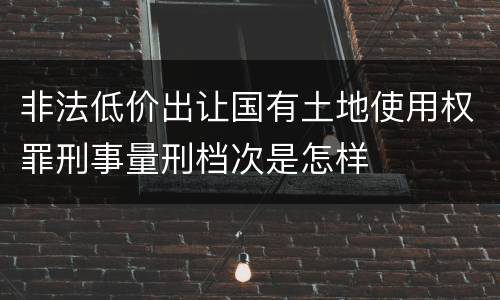 非法低价出让国有土地使用权罪刑事量刑档次是怎样