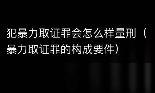 犯暴力取证罪会怎么样量刑（暴力取证罪的构成要件）