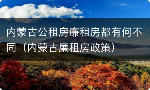 内蒙古公租房廉租房都有何不同（内蒙古廉租房政策）