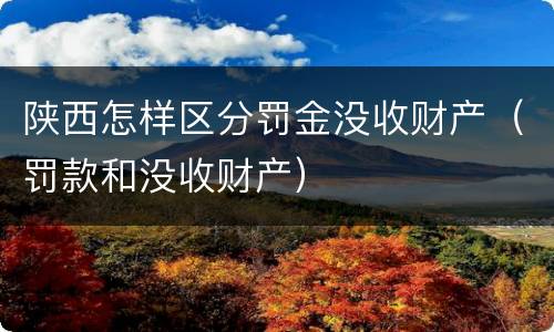 陕西怎样区分罚金没收财产（罚款和没收财产）
