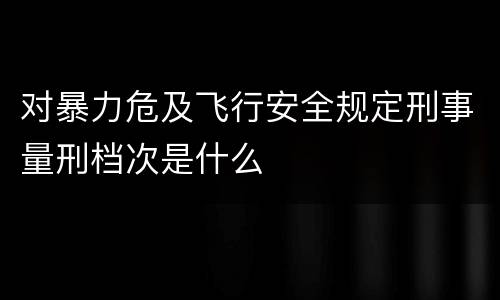 对暴力危及飞行安全规定刑事量刑档次是什么