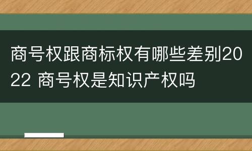 商号权跟商标权有哪些差别2022 商号权是知识产权吗