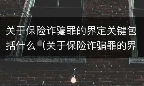 关于保险诈骗罪的界定关键包括什么(关于保险诈骗罪的界定关键包括什么内容)