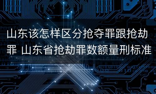 山东该怎样区分抢夺罪跟抢劫罪 山东省抢劫罪数额量刑标准