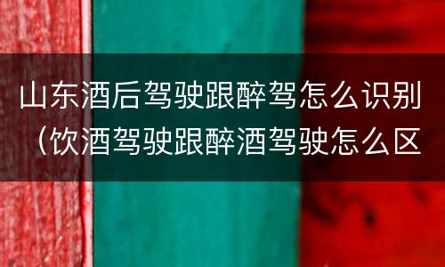 山东酒后驾驶跟醉驾怎么识别（饮酒驾驶跟醉酒驾驶怎么区分）