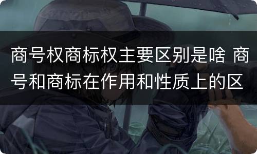商号权商标权主要区别是啥 商号和商标在作用和性质上的区别