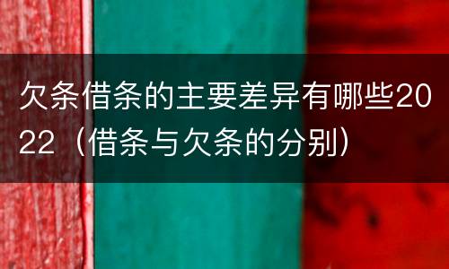 欠条借条的主要差异有哪些2022（借条与欠条的分别）