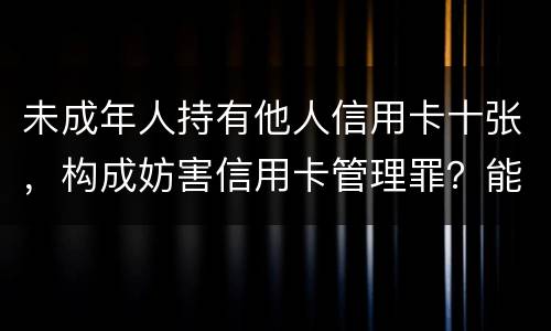 未成年人持有他人信用卡十张，构成妨害信用卡管理罪？能取保吗