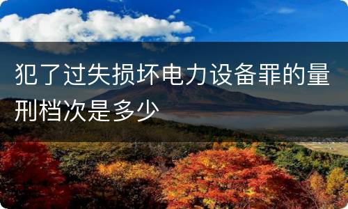 犯了过失损坏电力设备罪的量刑档次是多少