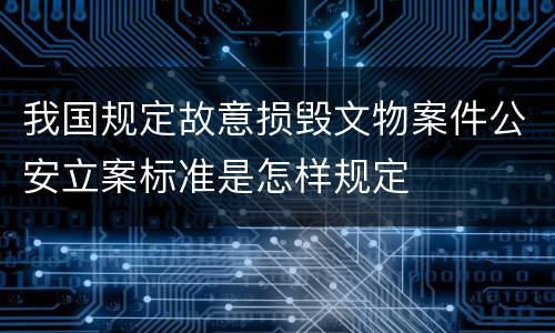 我国规定故意损毁文物案件公安立案标准是怎样规定