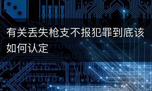 有关丢失枪支不报犯罪到底该如何认定