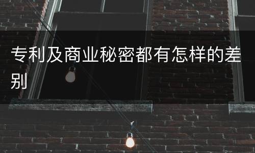 专利及商业秘密都有怎样的差别