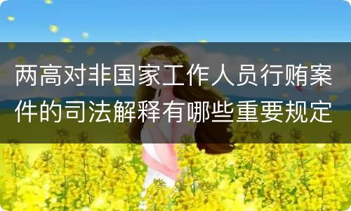 两高对非国家工作人员行贿案件的司法解释有哪些重要规定