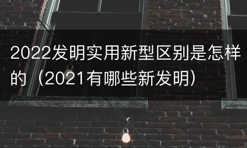 2022发明实用新型区别是怎样的（2021有哪些新发明）