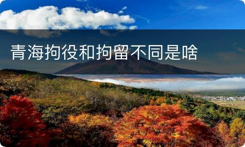 青海拘役和拘留不同是啥