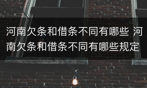 河南欠条和借条不同有哪些 河南欠条和借条不同有哪些规定