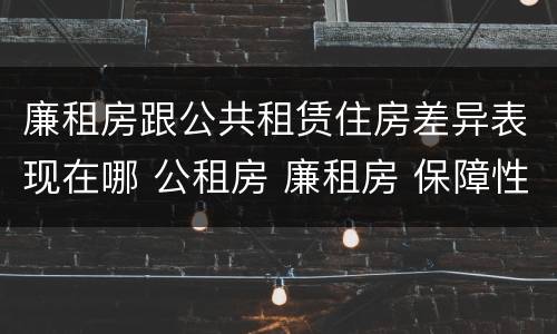 廉租房跟公共租赁住房差异表现在哪 公租房 廉租房 保障性住房区别