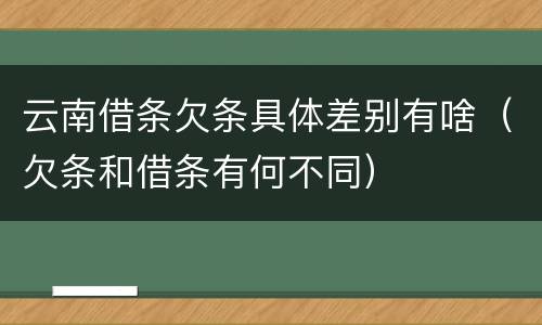 云南借条欠条具体差别有啥（欠条和借条有何不同）