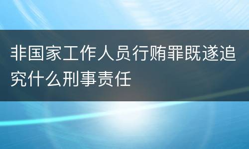 非国家工作人员行贿罪既遂追究什么刑事责任