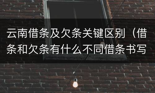 云南借条及欠条关键区别（借条和欠条有什么不同借条书写）