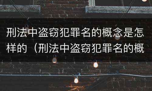 刑法中盗窃犯罪名的概念是怎样的（刑法中盗窃犯罪名的概念是怎样的规定）