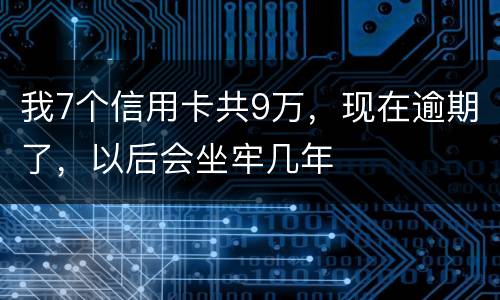 我7个信用卡共9万，现在逾期了，以后会坐牢几年