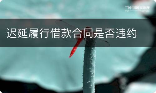迟延履行借款合同是否违约