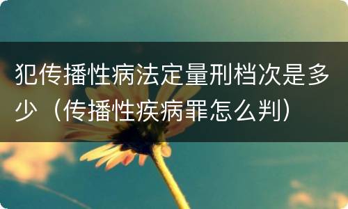 犯传播性病法定量刑档次是多少（传播性疾病罪怎么判）