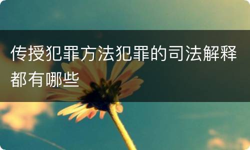 传授犯罪方法犯罪的司法解释都有哪些
