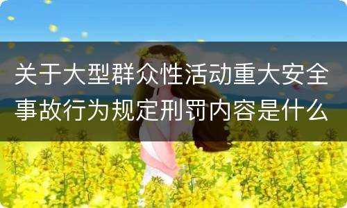 关于大型群众性活动重大安全事故行为规定刑罚内容是什么样