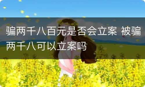 骗两千八百元是否会立案 被骗两千八可以立案吗