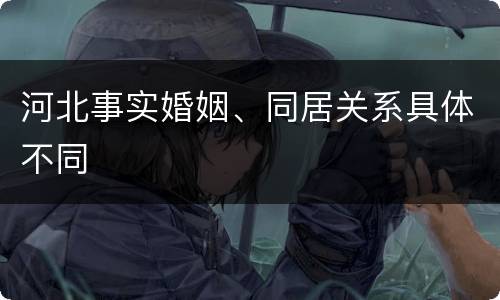 河北事实婚姻、同居关系具体不同