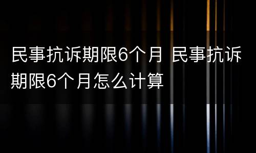 民事抗诉期限6个月 民事抗诉期限6个月怎么计算