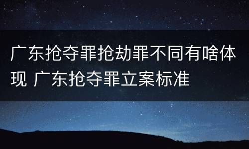 广东抢夺罪抢劫罪不同有啥体现 广东抢夺罪立案标准